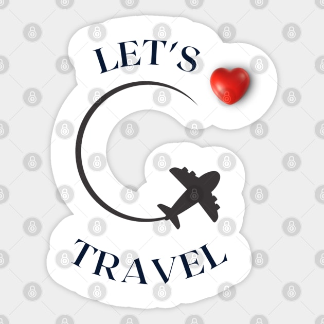 Let's Travel Sticker by My Word Art